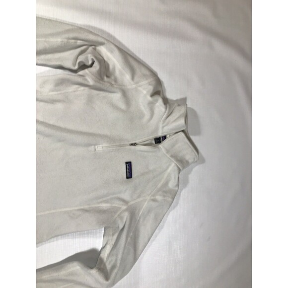 Patagonia Womens 1/4 Zip Fleece Pullover Sz Medium Cream - Picture 3 of 8